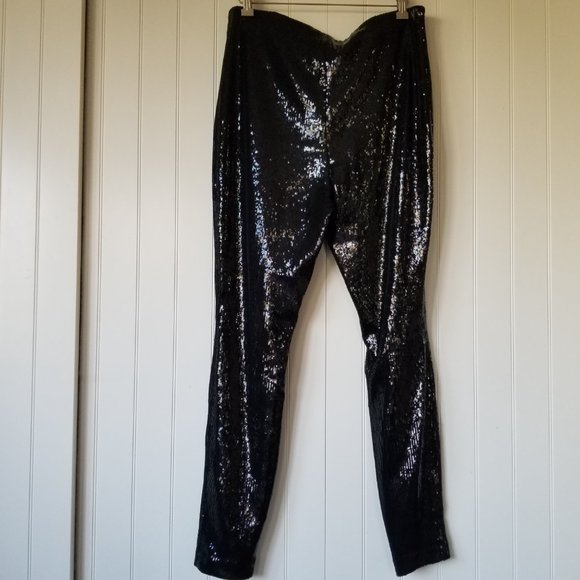 INC Macys Sequined Skinny Ankle Pants~L - Picture 3 of 11